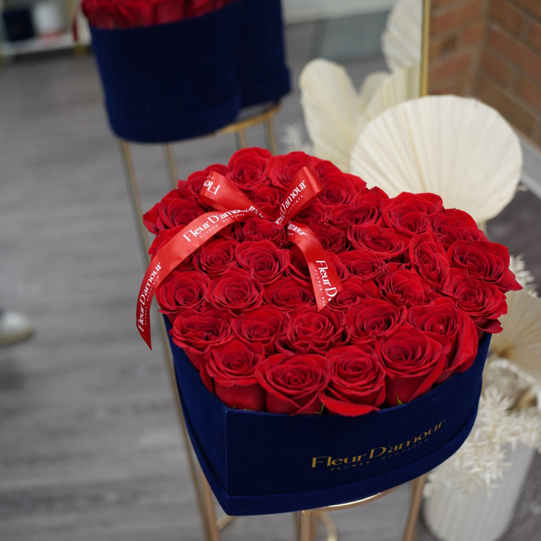 Heart Box with Red Roses