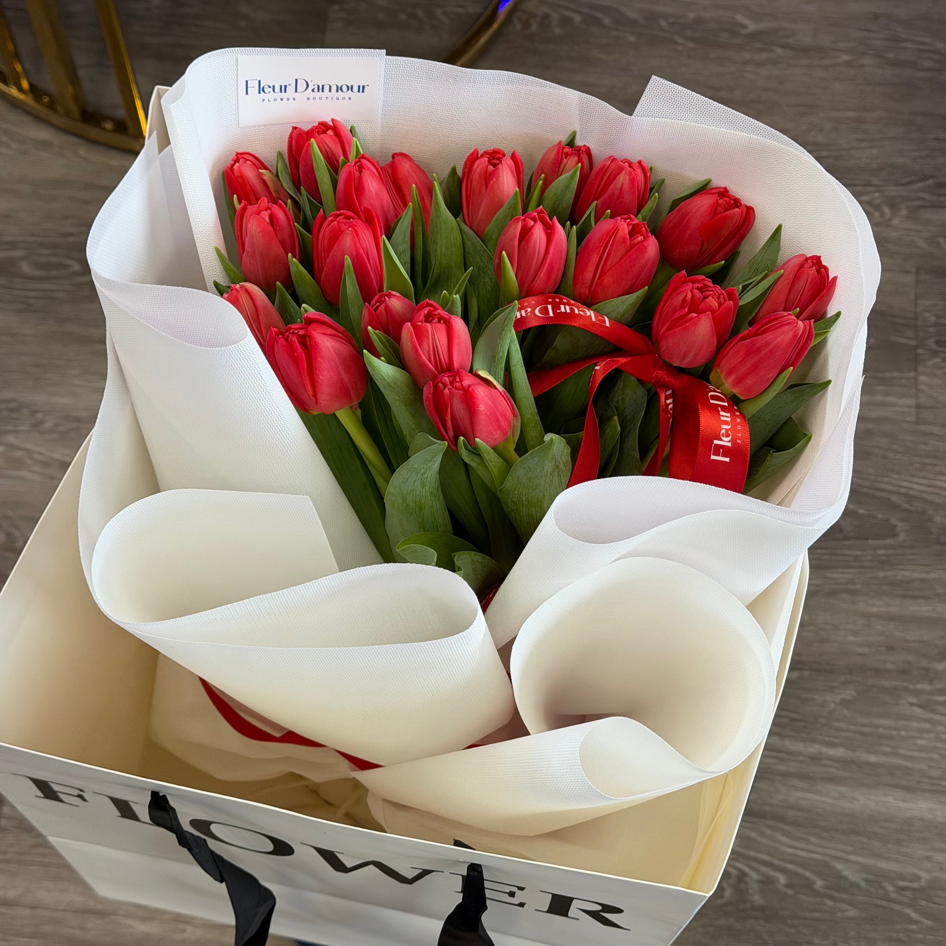 21 Red Peony Tulips
