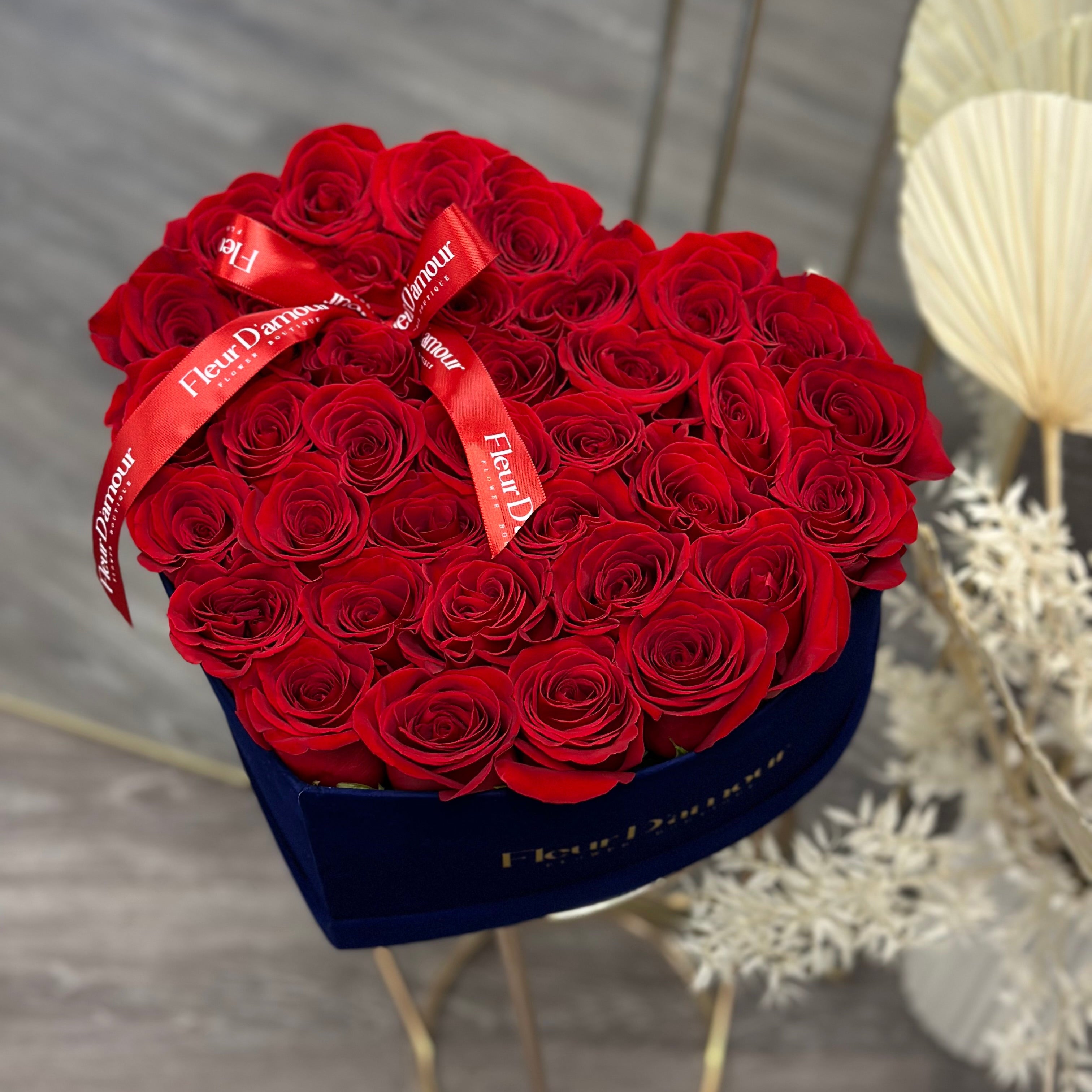 Heart Box with Red Roses