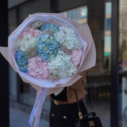 Mix of Hydrangeas and Rice Flowers